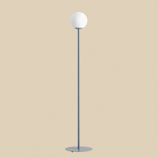 Lampadar modern albastru cu glob de sticla Pinne