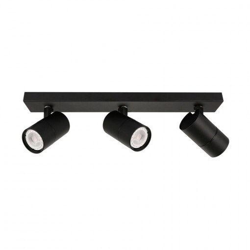 Spot aplicat modern negru rotund cu 3 brate Laconi