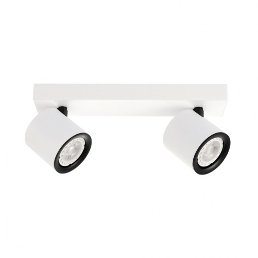 Spot aplicat modern alb rotund cu 2 brate Carlota