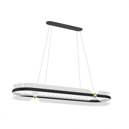 Lustra moderna neagra cu detalii aurii si led Icicle