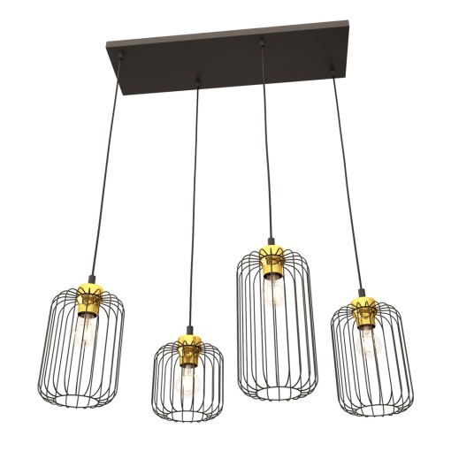Lustra VANDER 4 Negru Auriu