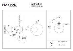Aplica perete MOD521WL-01G3 - Basic form - Img 2