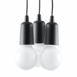 Lampă suspendată DIEGO 3 Negru - Img 1