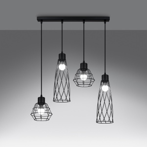 Lampă suspendată SUBA 4L Negru - Img 3