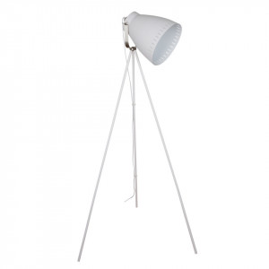 Lampadar modern alb cu detalii din nickel Franklin