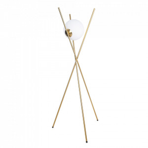 Lampadar Xena Maxlight Auriu -F0055  Culoare: Auriu  Dimensiuni: Diametru 60cm, Inaltime 150cm (max), Cablu 190cm  Material: Metal, Sticla  Becuri: 1 x  max 60W E27 230V - nu este inclus
