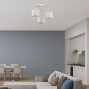 Lustra Alb Bej 3xE27 ALBERO 6556TK - Img 2