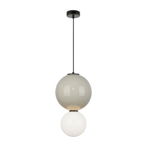 Lustra Alb - Gri LED becuri Pieve