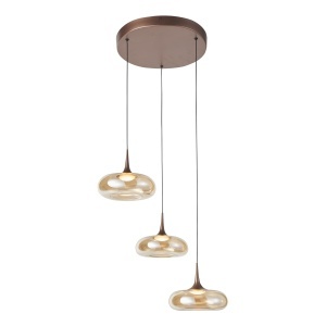 Lustra Cupru LED 3 becuri Tenele
