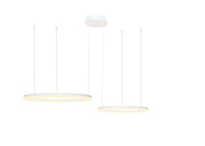 Lustra HALO PENDANT 80+60 CCT Alb + Telecomanda