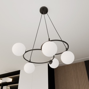 Lustra LIBRA 5 Negru OPAL - Img 4