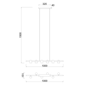 Lustra liniara GU10 6 becuri IOS 7937 - Img 2