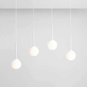 Lustra moderna alba liniara cu 4 pendule Bosso