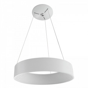 Lustra moderna alba rotunda cu led Mattia