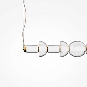 Lustra moderna aurie din metal si sticla cu led Maytoni Cosmo - Img 8