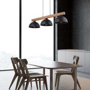Lustra Negru Bej 3xE27 OSLO 4710TK - Img 2