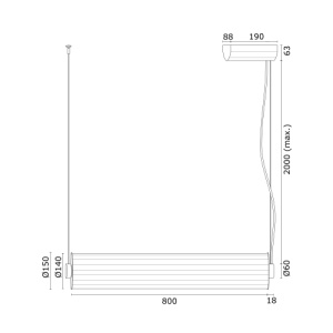 Lustra orizontala tub LED HAMPTON A8627 - Img 4