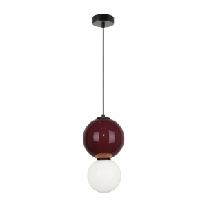 Lustra Rosu - Alb LED becuri Pieve