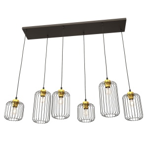 Lustra VANDER 6 Negru Auriu