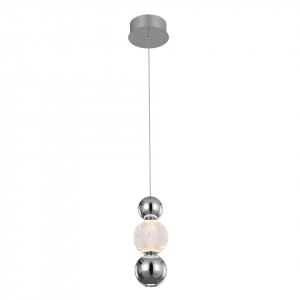 Pendul modern chrome din metal cu led Otter