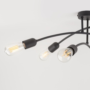 Plafoniera Negru 6xE27 HELIX 4679TK - Img 4