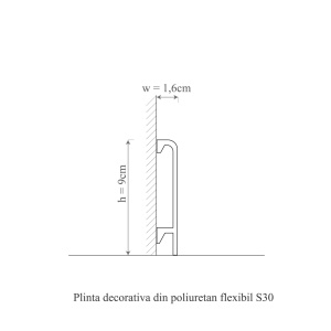 Plinta poliuretan flexibil, Manavi, S30F-9x1.6x200 cm - Img 2