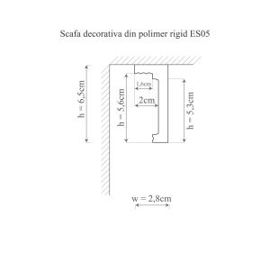 Profil mascare galerie polimer rigid, Manavi, ES5 - 6.5x2.8x200 cm - Img 2