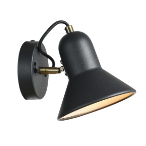 Aplica perete Astama Negru 1xE27 - Img 1