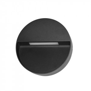 Aplica perete exterior moderna neagra rotunda Piana 3k