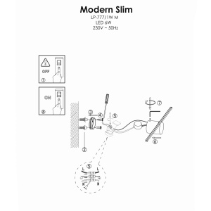 Aplica perete Modern Slim 40 cm Negru LED 3000K - Img 4