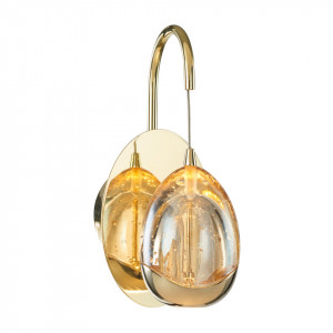 Aplica perete moderna aurie cu glob transparent Huelto