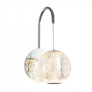 Aplica perete moderna chrome cu glob din sticla Rosaria