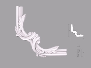 Coltar poliuretan floral pentru brau CBR03 dimensiuni 335x30x335mm - Img 2