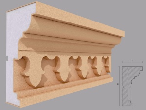 Cornisa decorativa de exterior FP425 dimensiuni 200x105x2000mm - Img 1