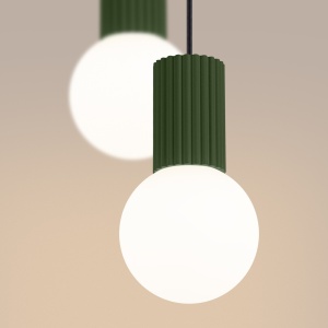 Lampă suspendată HALO 2P verde măsliniu - Img 3