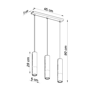 Lampă suspendată LOOPEZ 3L Negru Chrome - Img 4
