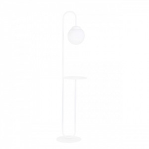 Lampadar modern alb cu glob de sticla si suport Bari