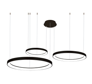 Lustra AGNES PENDANT 38+58+78 Dimabil LED CCT Negru