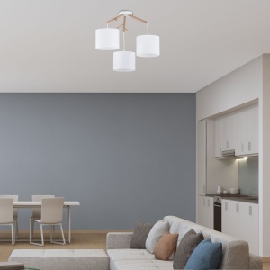 Lustra Alb Bej 3xE27 ALBERO 6553TK - Img 2