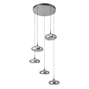 Lustra Argintiu LED 5 becuri Tenele