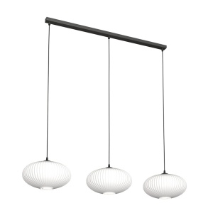 Lustra COCO 3 Negru sticla alba