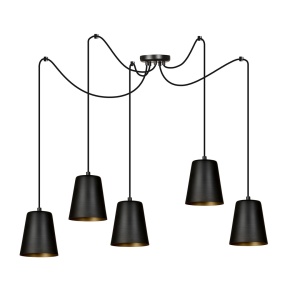 Lustra LINK 5 Negru / Auriu - Img 1