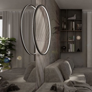 Lustra Mirror Negru LED CCT - Img 2