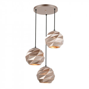 Lustra moderna auriu roz cu 3 pendule Palermo