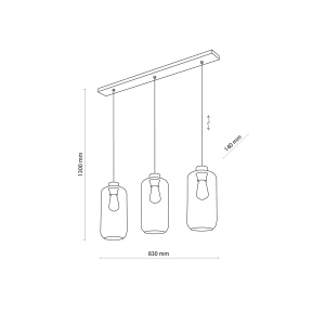Lustra Negru 3xE27 MARCO 2078TK - Img 3
