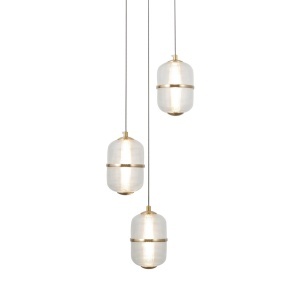Lustra Negru - Auriu LED 3 becuri Alani - Img 2