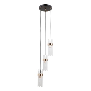 Lustra Taraso Negru Auriu 3 x E14 - Img 1