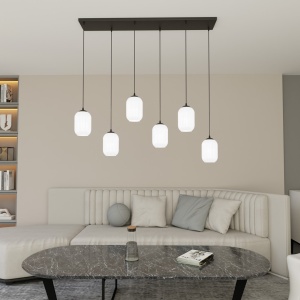 Lustra VERDI 6 Negru OPAL - Img 2