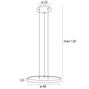 Lustra VIK P0556 LED Negru Auriu - Img 2