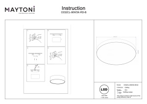 Plafoniera C032CL-90W3K-RD-B - Zon - Img 2